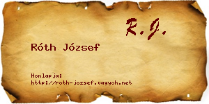 Róth József névjegykártya